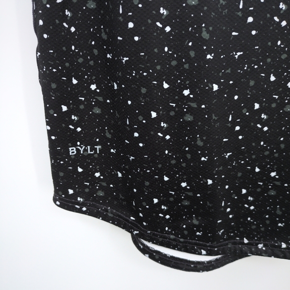Bylt Performance Drop Cut Men's Small Shirt Workout Exercise Black White Speckle - Picture 4 of 7